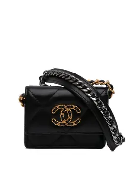 Chanel 2021 Lambskin 19 Flap Coin Purse With Chain crossbody bag 32025762
