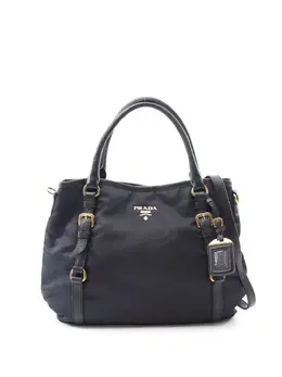 Prada 2000-2025 Vitello Daino Trimmed Tessuto satchel 32019977