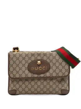 Gucci 2016-2025 Medium GG Supreme Web Neo Vintage Double Flap Messenger Bag crossbody bag 32026605
