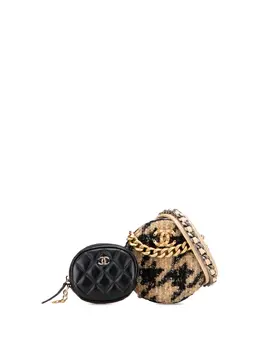 Chanel 2019 Tweed 19 Round Clutch with Chain and Coin Purse crossbody bag 32016545