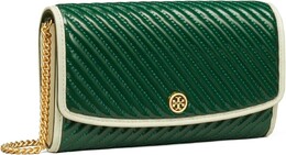 Сумка Robinson Patent Puffy Quilted Chain Wallet Tory Burch, цвет Pine Tree 9947181 | pine tree
