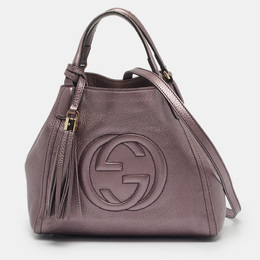 Gucci Metallic Purple Leather Small Soho Working Tote 1210960