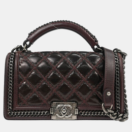 Boy Chanel Brown Calfskin Medium 2way Handbag Shoulder Bag 1211090