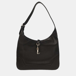 Hermes Evergrain Trim 31 Black Leather Shoulder Bag 1211078
