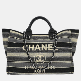 Chanel Gray Canvas Medium Deauville 2way Tote Bag 1211092