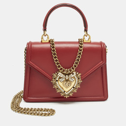 Dolce & Gabbana Red Leather Small Devotion Top Handle Bag 1210691