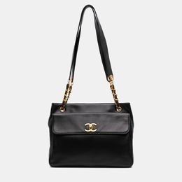 Chanel Black CC Lambskin Front Pocket Tote 1210882