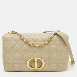 Christian Dior Beige Cannage Leather Large Caro Shoulder Bag 1210845