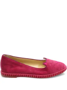 Charlotte Olympia kitty-face velvet ballet flats 31970444