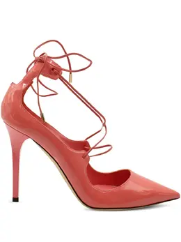 Jimmy Choo 100mm Vita lace-up patent-leather pumps 31969877