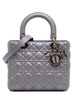 Christian Dior 2017 Medium Pearlescent Lambskin Cannage Lady Dior satchel 32025838