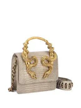 Roberto Cavalli snake-embellished snake-skin shoulder bag 31137577