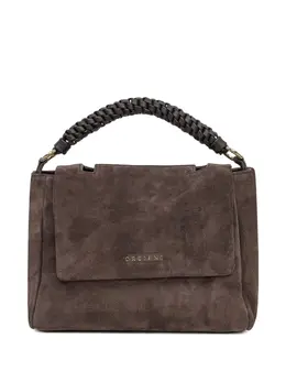 Orciani small Sveva Peach braided-handle suede tote bag 31847447