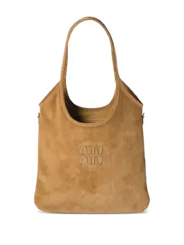 Miu Miu Ivy suede logo-detail shoulder bag 31081452