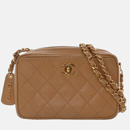 Chanel Brown CC Quilted Caviar Camera Bag 1211722