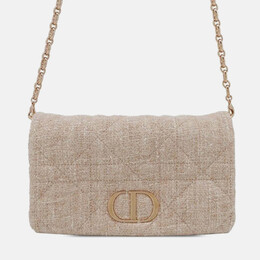 Christian Dior Pink Small Tweed Macrocannage Caro Bag 1211726