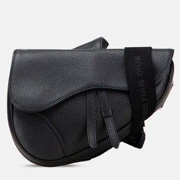 Christian Dior Black Kim Jones Grained Calfskin Saddle Bag 1211685