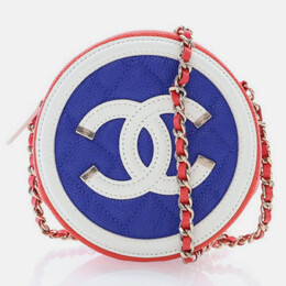 Chanel Multicolor Caviar Round Filigree Clutch With Chain 1211625