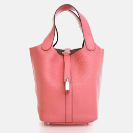 Hermes Picotin Lock 18 Rose Azalee Clemence Bag 1211587