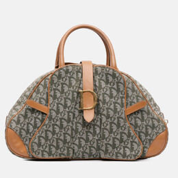 Christian Dior Green Christian Diorissimo Canvas Double Saddle Bowler Bag 1211372