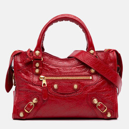 Balenciaga Red Mini Lambskin Motocross Giant 21 City Satchel 1211373