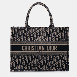 Christian Dior Navy Blue Medium Oblique Canvas Book Tote 1211184