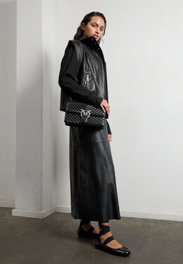 Сумка через плечо LOVE ONE CLASSIC Pinko, черный p6951h0yf-q11 | nero/old silver