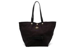 Vivienne Westwood Сумка из хлопкового холста, сумка-шоппер, сумка через плечо, женская черная 4205007gw00iwetn401