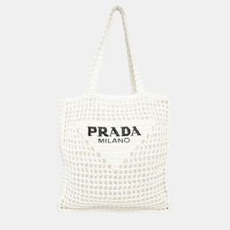 Prada Crochet Raffia Tote Bag 1211734