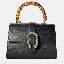 Gucci Black Leather Dionysus Bamboo Top handle Bag 1211737