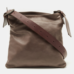 Bottega Veneta Dark Beige Leather Messenger Bag 1211232