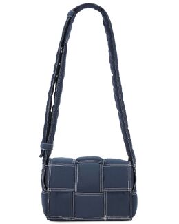 Сумка Small Padded Cassette Nylon Stitch Bottega Veneta, Deep Blue & White bott-my227 | deep blue & white