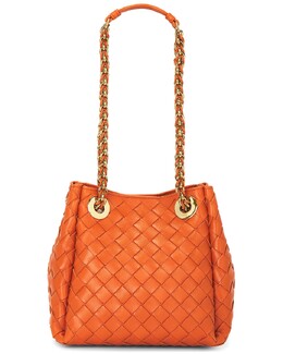 Маленькая сумка-цепочка с куполом Bottega Veneta, Burned Orange & Muse Brass bott-wy1853 | burned orange & muse brass