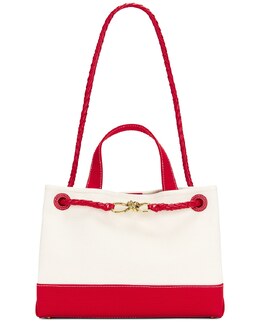Сумка Andiamo из холста Bottega Veneta, White, Scarlet, Nail Polish, & Muse Brass bott-wy1908 | white, scarlet, nail polish, & muse brass