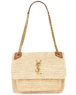 Средняя сумка Niki Chain Saint Laurent, Pale Brown & Brick slau-wy3149 | pale brown & brick