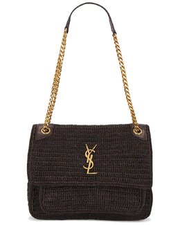 Средняя сумка Niki Chain Saint Laurent, Chocolate Truffle slau-wy3148 | chocolate truffle