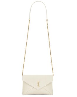 Маленькая сумка-кошелек на цепочке Saint Laurent, Crema Soft slau-wy3074 | crema soft