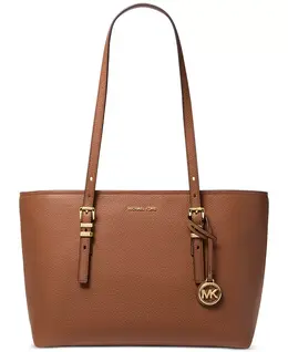 Большая кожаная сумка-тоут Quinn East West с застежкой-молнией Michael Kors, коричневый 22400982 | luggage
