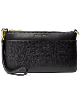Сумка Jet Set Leather Top Zip Convertible Wristlet Michael Kors, черный 23099328 | black