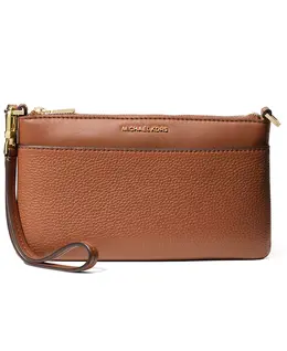 Сумка Jet Set Leather Top Zip Convertible Wristlet Michael Kors, коричневый 23099328 | luggage