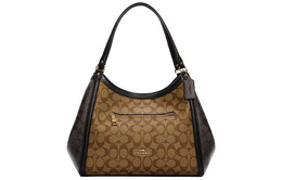 Coach Сумка-ведро Kristy Canvas с кожаной сумкой на одно плечо, большого размера, женская, цвета хаки и коричневого цвета c6831-imnox
