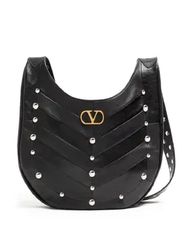 Valentino Garavani chevron-pattern stud-embellished shoulder bag 30756270