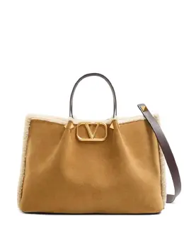 Valentino Garavani medium VLogo Signature suede tote bag 31092752