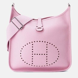 Hermes Evelyne III PM 29 Mauve Sylvestre Taurillon Clemence Leather Shoulder Bag 1206022