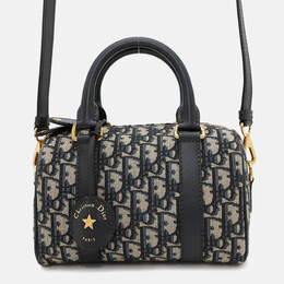 Christian Dior Oblique Groove Small Navy Jacquard Shoulder Bag 1206000