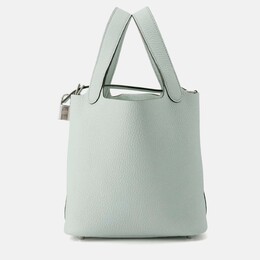 Hermes Picotin Lock PM 18 Blue Pale Taurillon Clemence Leather Tote Bag 1206025