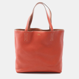 Hermes Doble Sense36 Brown Sanguine Clemence Leather Q Tote 1212258