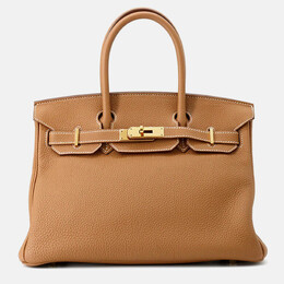 Hermes Birkin 30 Gold Togo Leather Bag 1212132
