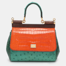 Dolce & Gabbana Multicolor Mix Exotic Small Miss Sicily Top Handle Bag 1211893