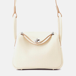 Hermes Lindy Mini Craie Taurillon Clemence Bag 1212130